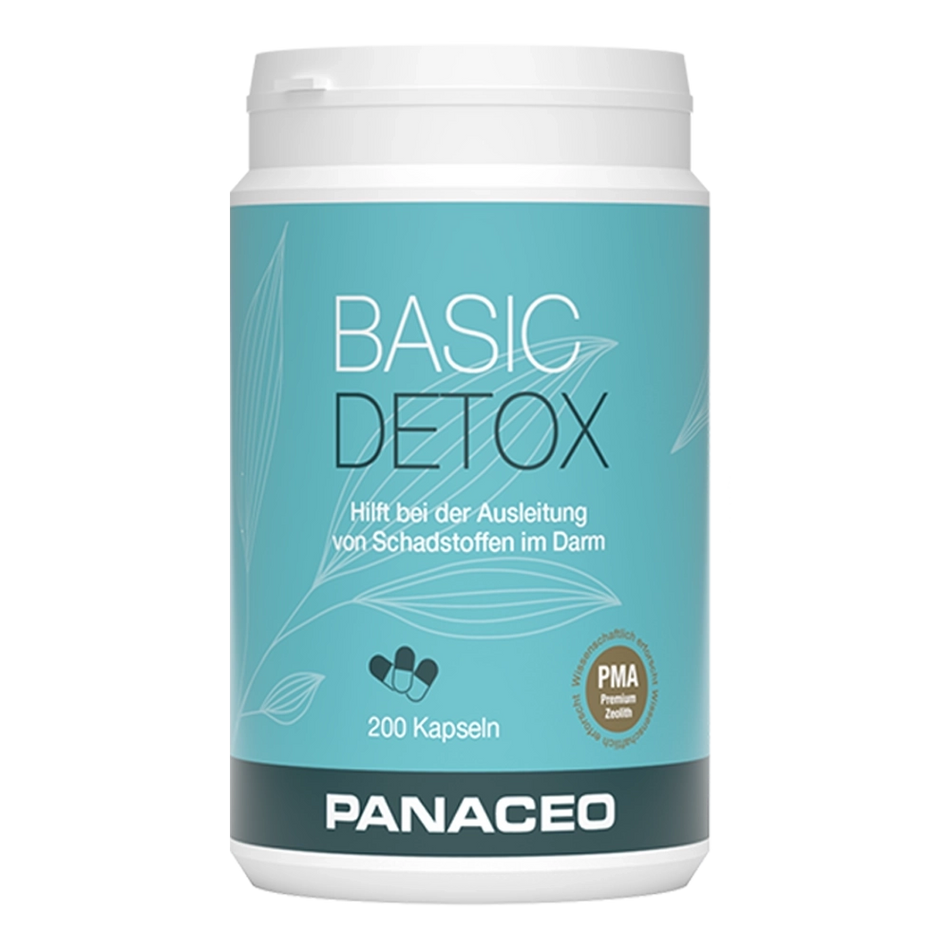Zeolith Pulver Basic Detox 410mg von Panaceo, 200 Kapseln