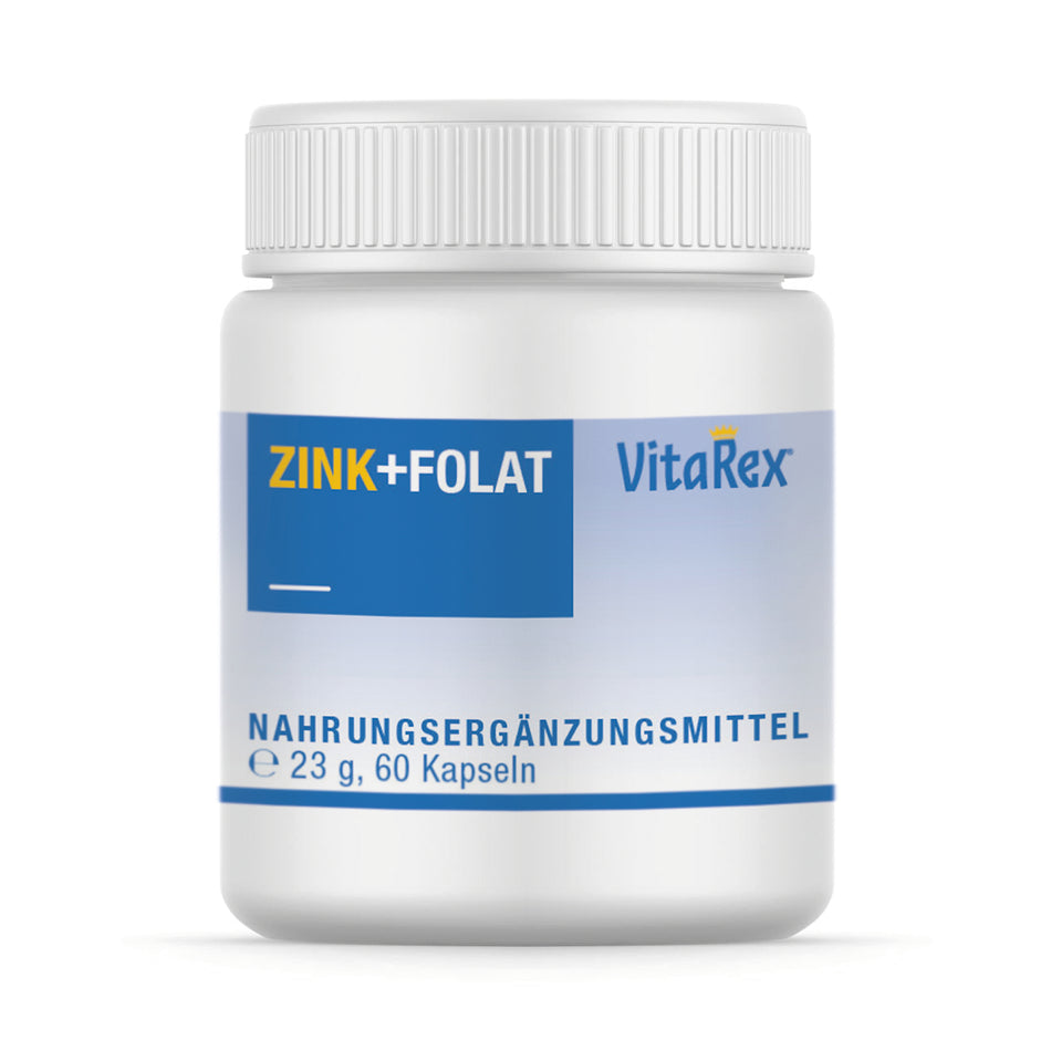Zink-Folsäure/Folat (5-MTHF) Komplex Vitarex, 60 Kapseln